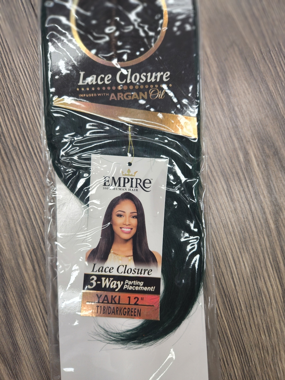 Lace Closure 3-Way Parting Hair - Dark Green (12")